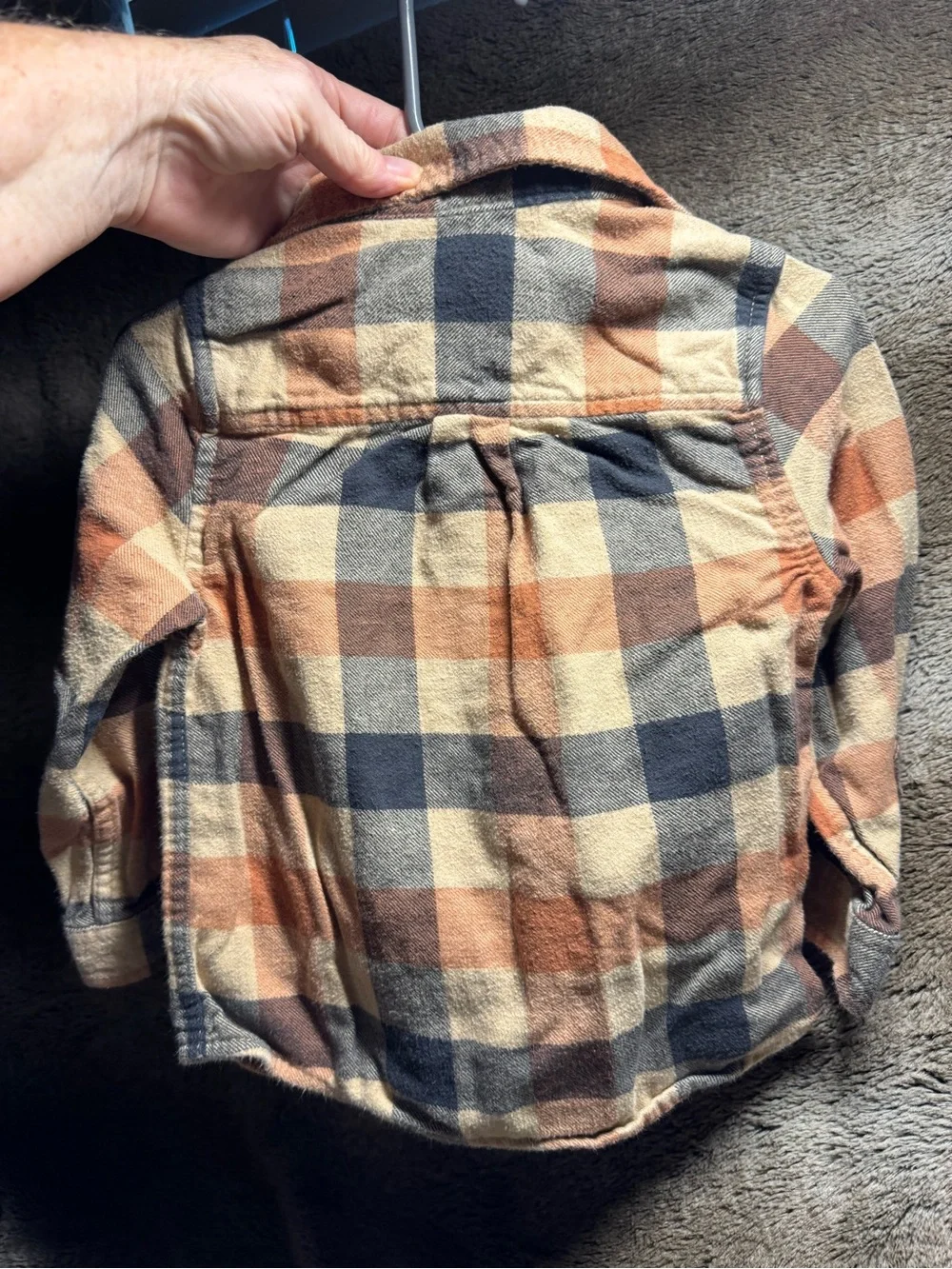 OshKosh B'gosh Toddler Brown Orange Plaid Button-Up Shirt